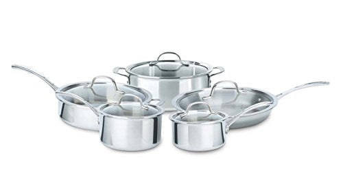 Calphalon 10 Piece Tri-Ply Cookware Set, Stainless Steel, 5QT Dutch Oven Pot, 2.5QT Sauce Pan, 1.5QT Sauce Pan, 3QT Saute Pan with Cover, 10" Skillet with Cover COOKPOT