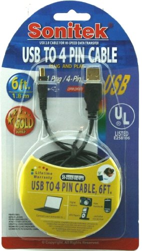 SONITEK USB TO 4 PIN CABLE 6FT.