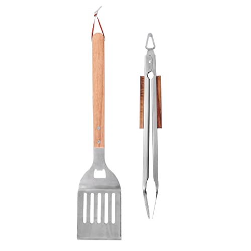 Farberware BBQ Wood Tools, Set of 2, Wood and Stainless Steel