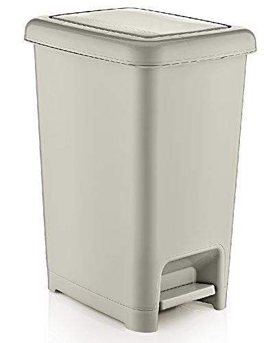 Superio Slim Pedal Trash Can, 64 Qt. 16 us liquid gallons(Beige) (Beige)