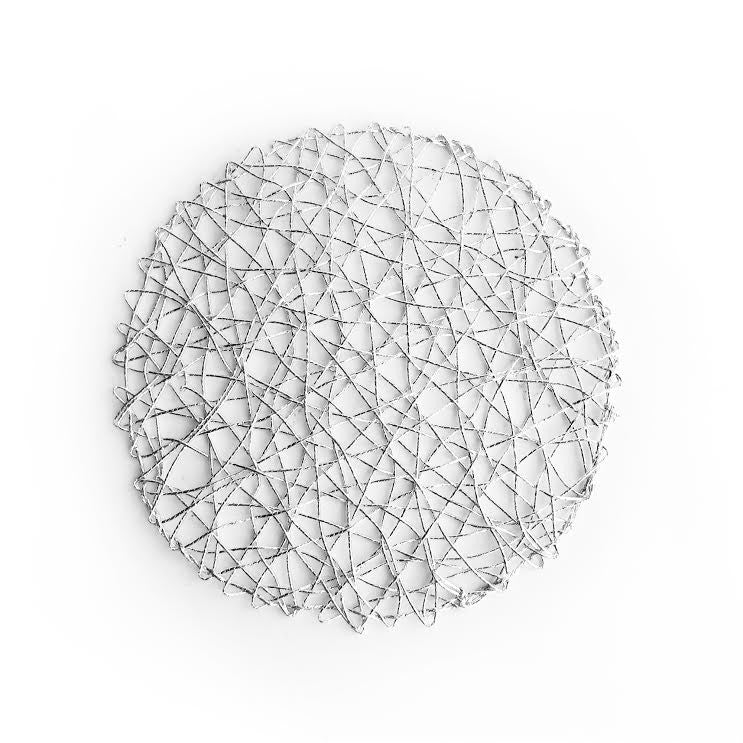 American Atelier 14.5" Round Placemat, Silver - Set of 2