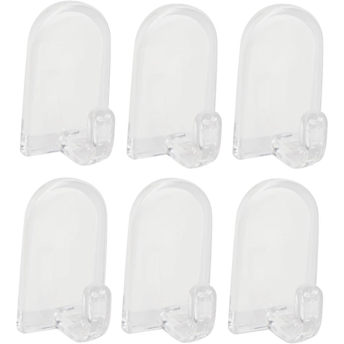 InterDesign Self Adhesive Mini Hook, Clear, Set of 6