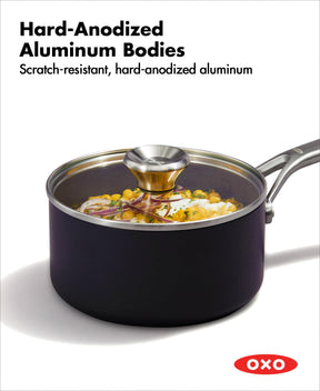 OXO Professional 10 Piece Cookware Pots and Pans Set, Hard Anodized Ceramic Nonstick PFAS-Free,Stainless Steel Handles,Induction,Skillets,Saute,Diamond Reinforced Coating,Dishwasher & Oven Safe,Black