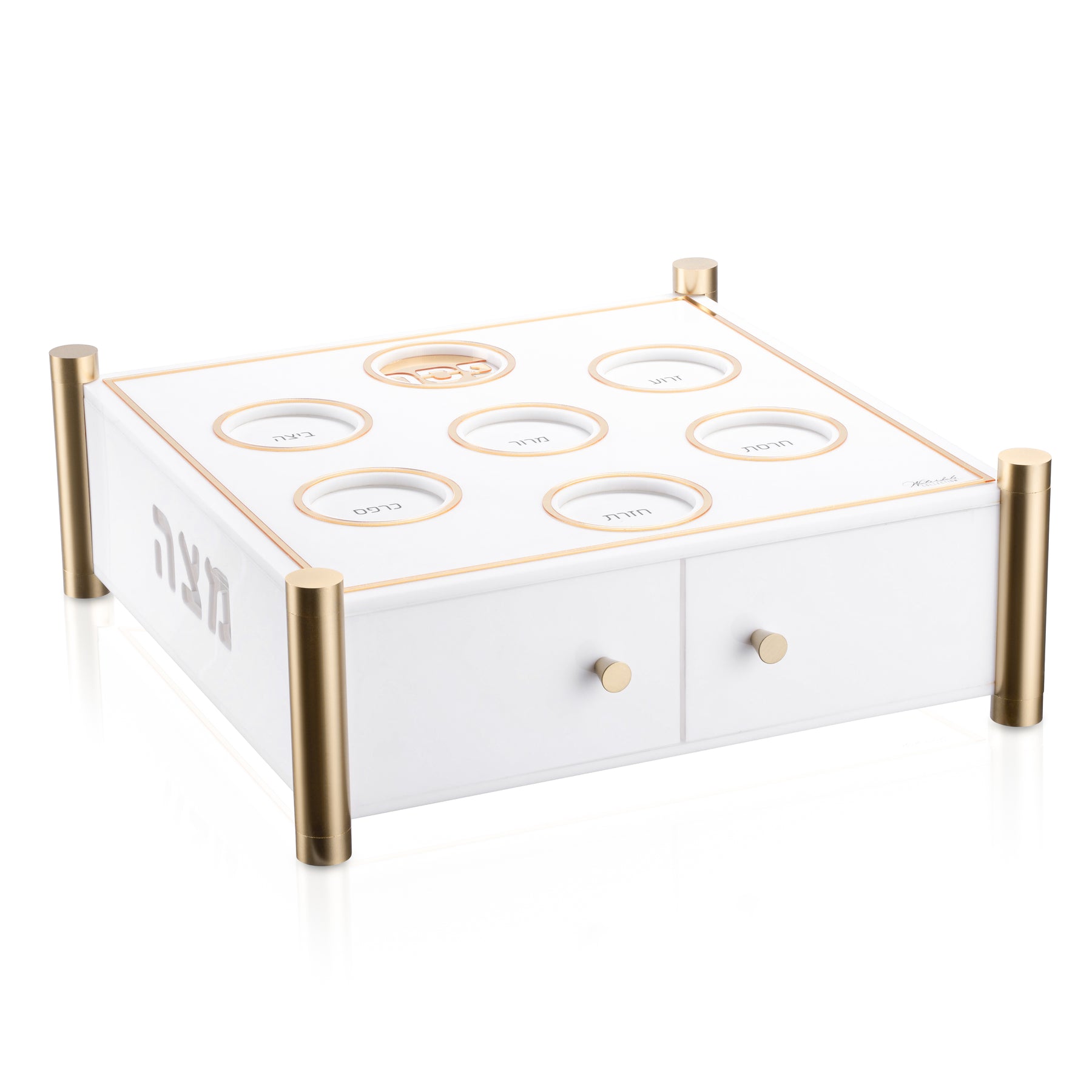 Waterdale Pesach Seder Plate, Kaarah, 3 Tier, Gold