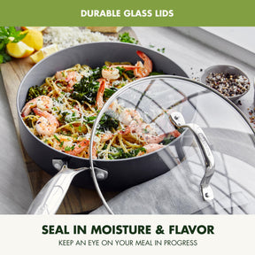 GreenPan Valencia Pro Hard Anodized Healthy Ceramic Nonstick 16 Piece Cookware Pots and Pans Set, PFAS-Free, Induction, Dishwasher Safe, Oven Safe, Gray