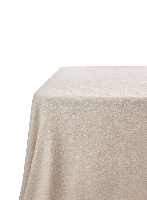 Sequin Table White Boucle Tablecloth, Assorted Sizes