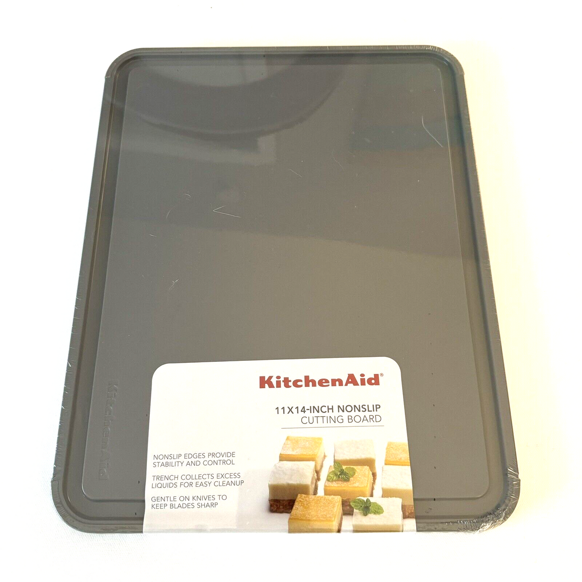 KitchenAid  Nonslip Cutting Board Solid Gray Trench - Assorted Sizes