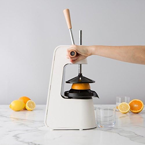 Chef'n Fresh Force Tabletop Citrus Press Juicer, White/Stainless/Wood
