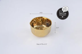 Pampa Bay Moonlight Tarnish Free Porcelain Snack Dip Bowl with Gold Titanium