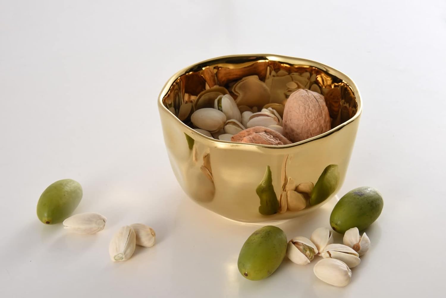 Pampa Bay Moonlight Tarnish Free Porcelain Snack Dip Bowl with Gold Titanium