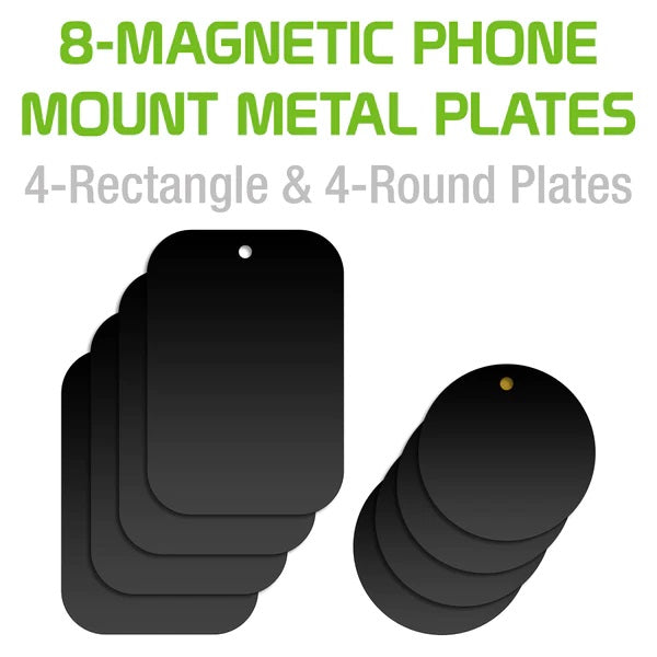 Cellet 8 Heavy Duty Phone Mount Magnets - 4 Rectangle & 4 Round Magnets