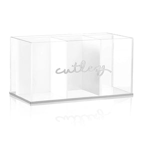 Waterdale Classic Silverware Caddy Lucite, 3 Compartments, Dimensions: 8"x4"x4.5", Assorted Colors