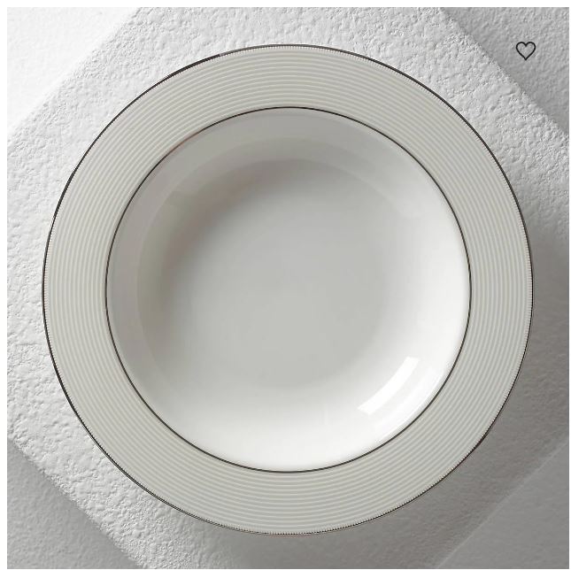 Lenox Opal Innocence Stripe, White Bone China , 24K Platinum Accents, Assorted Style Plates