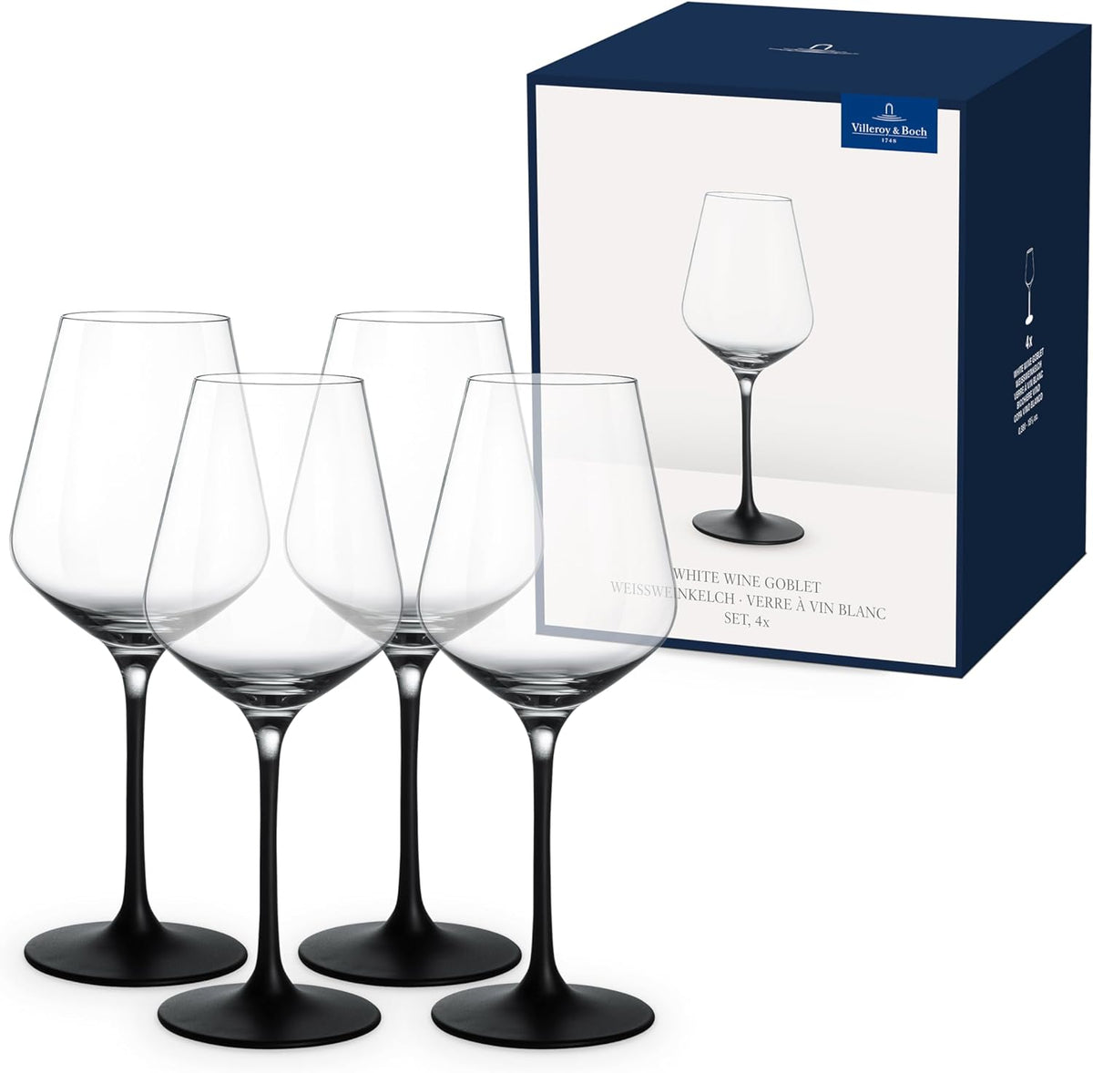 Villeroy & Boch Manufacture Rock Stems White Wine Glass, Set of 4
