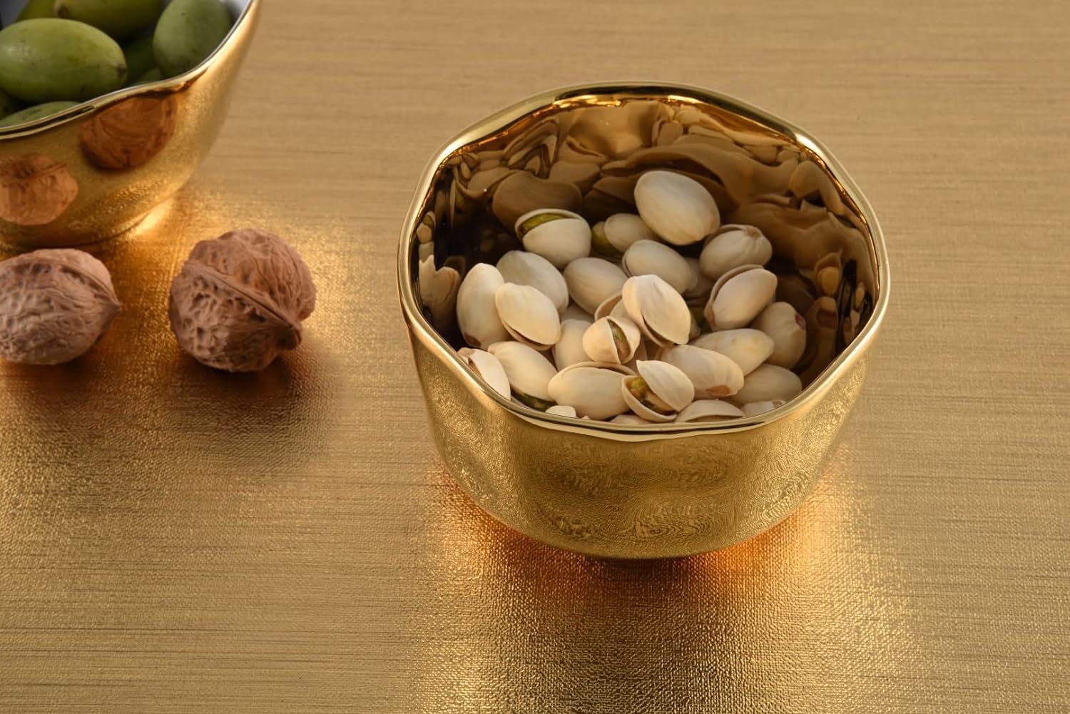 Pampa Bay Moonlight Tarnish Free Porcelain Snack Dip Bowl with Gold Titanium