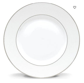Lenox Opal Innocence Stripe, White Bone China , 24K Platinum Accents, Assorted Style Plates