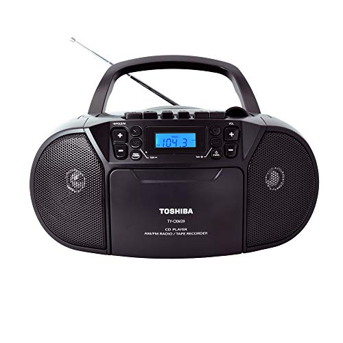 Toshiba Portable MP3 CD Cassette Boombox With Am/FM Stereo and Aux Input ,Black
