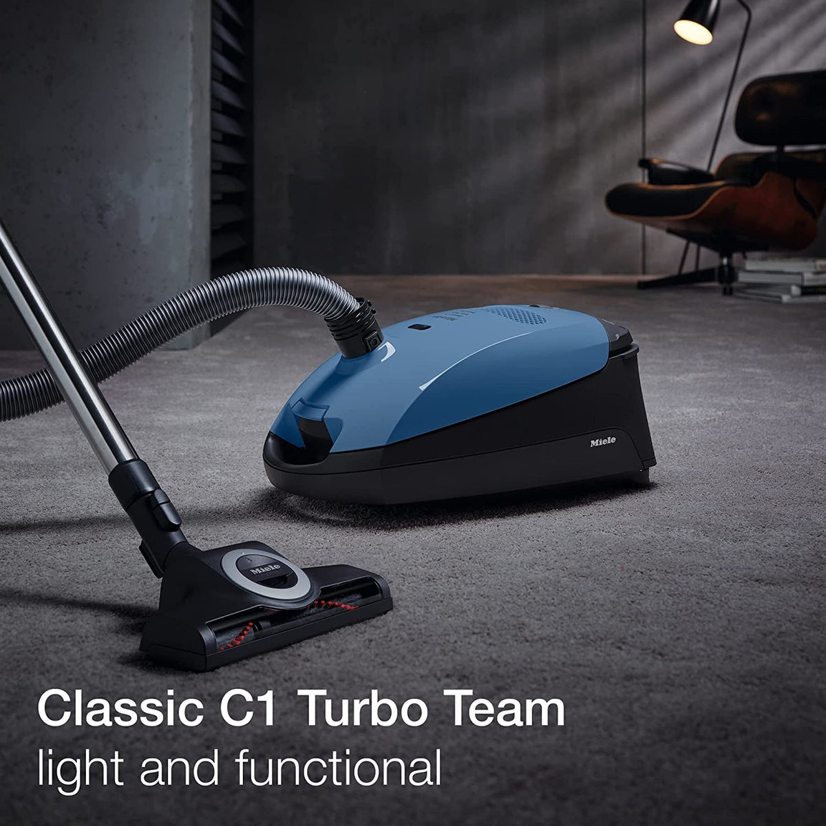 Miele Classic C1 Turbo Team Canister Vacuum Cleaner, Mystique Blue