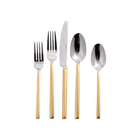 Vikko Crown - Sapphire Square 18/10 Stainless Steel 20 Piece Flatware Set - Assorted Styles