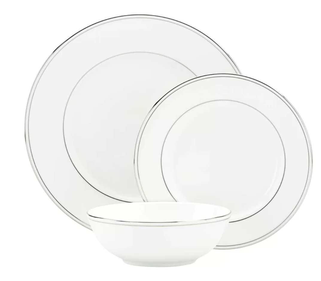 Lenox Federal Bone China Porcelain Platinum Accents, Assorted Style Plates