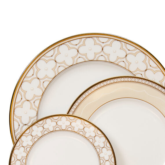 Noritake Trefolio Gold Fine Bone China, Assorted Style Plates