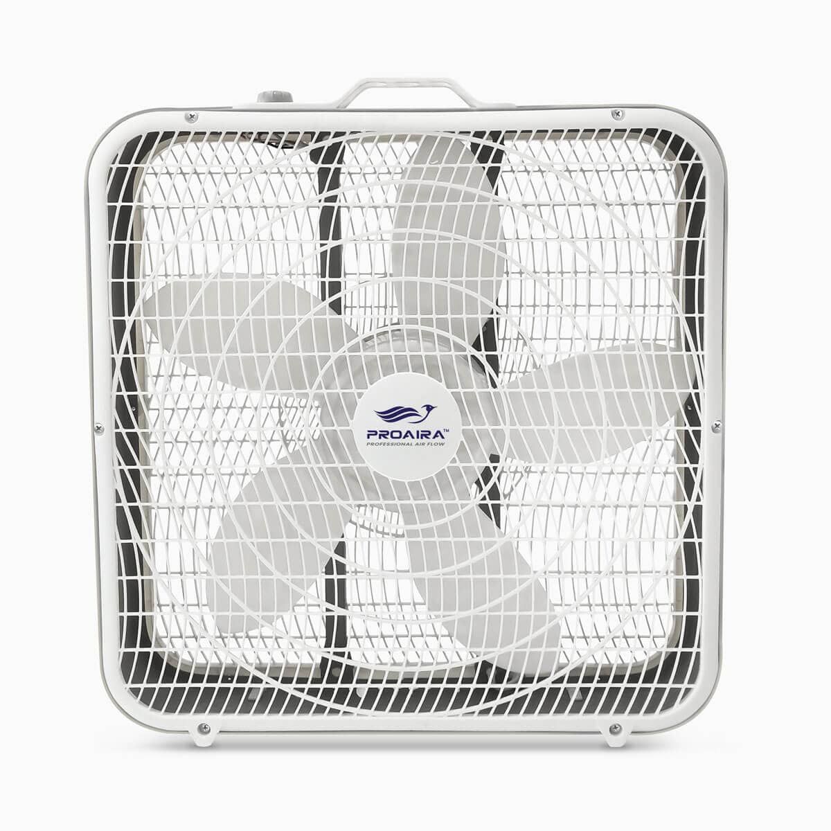 Proaira 20" Box Fan with 3 Speed Control and Carry Handle, 5' Cord