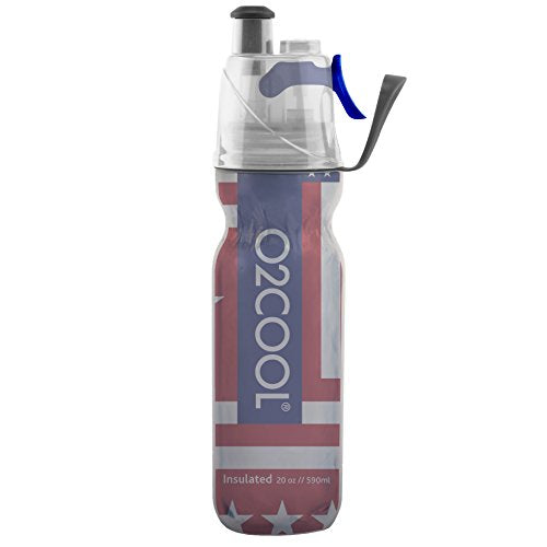 O2COOL Mist 'N Sip 20oz Insulated Misting Water Bottle With No Leak Pull Top Spout -  Assorted Colors