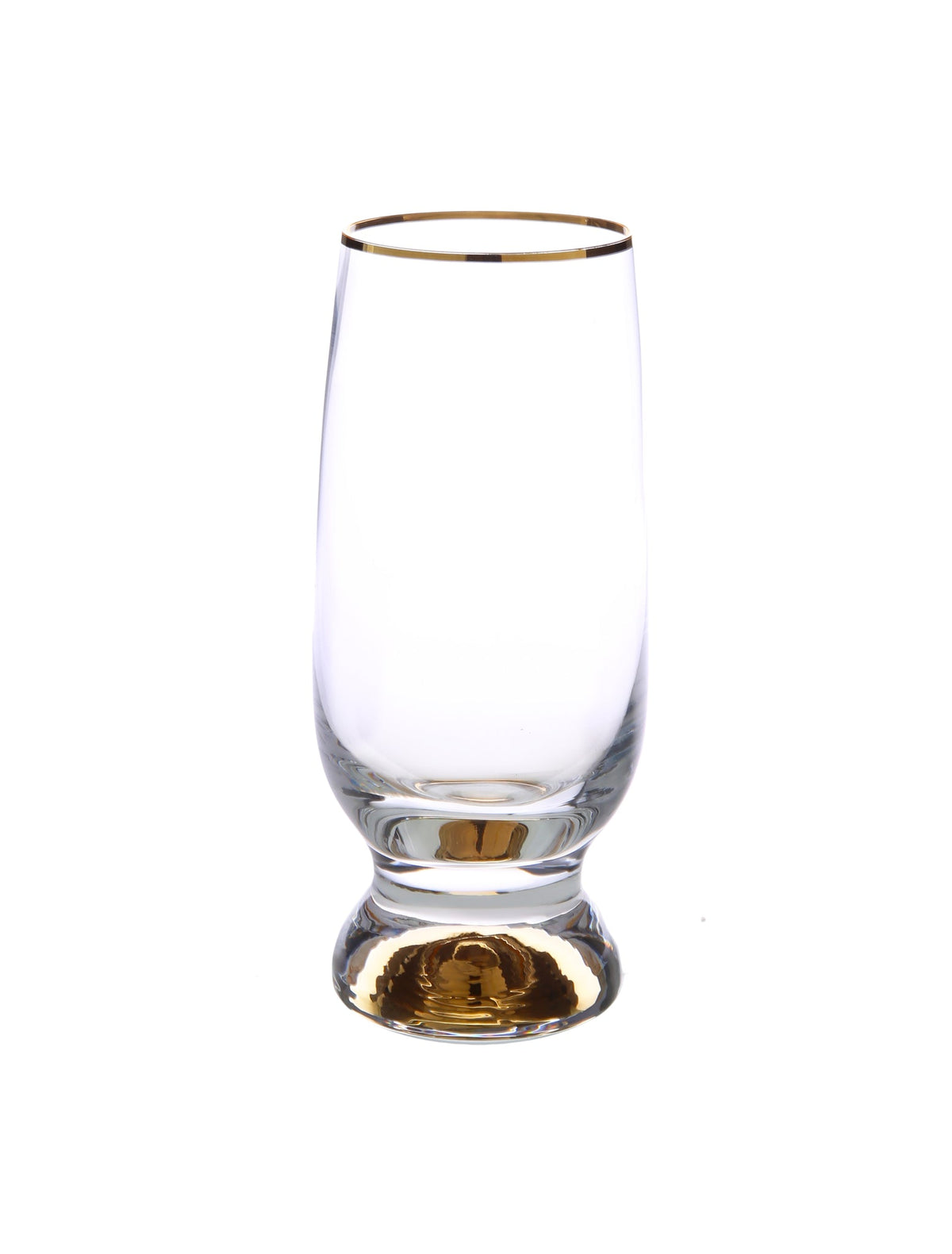 Classic Touch Set Of 6 Goblets With Gold Stem And Rim