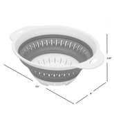 Home Basics Compact Collapsible Colander & Strainer - Gray/White, Small