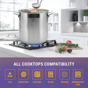 YBM Home Classic Stainless Steel Stockpot with SS Lid - Assorted Sizes