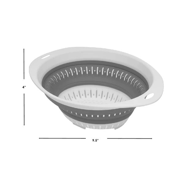 Home Basics Collapsible Colander & Strainer - Grey/White, Large