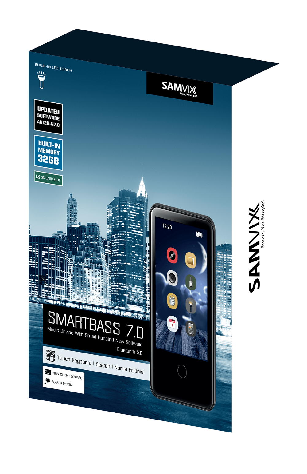 Samvix Smartbass 7.0 32GB MP3 Player, Assorted Colors