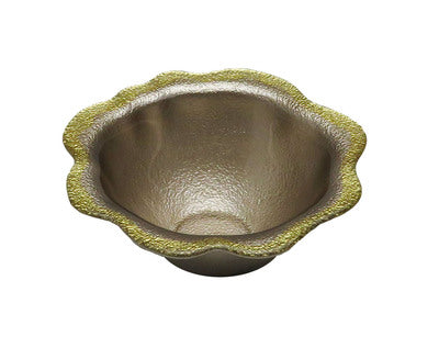 Classic Touch CBU333 Individual Gold/ Sand Bowl with Slightly Scalloped Border/ Trim - 2.75" Diameter DECBOWL