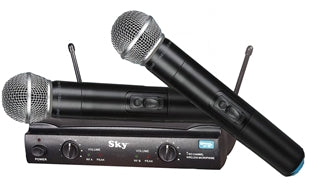 Sky USA UHF Wireless Mic System with 2 Wireless Handheld Mics ( Speaker not Incl.)