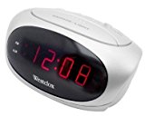 Westclox .6" Digital LED Alarm Clock, Adjustable Volume & Battery Backup - White