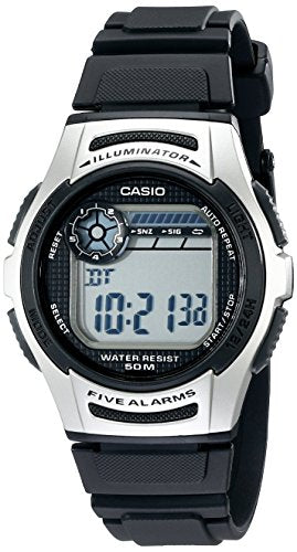 Casio Men's Basic Black and Silver Digital Watch