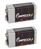 IMPECCA  9V 9 Volt Alkaline Batteries, 2 Pack