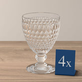 Villeroy & Boch Boston Water Goblet 14oz, Clear Crystal Glass, Dishwasher Safe, Set of 4