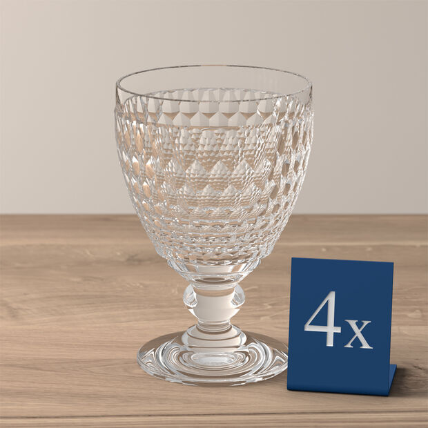 Villeroy & Boch Boston Water Goblet 14oz, Clear Crystal Glass, Dishwasher Safe, Set of 4
