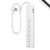 GE home electrical 6-Outlet Power Strip 15 ft Extension Cord, White