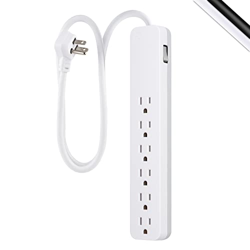 GE home electrical 6-Outlet Power Strip 15 ft Extension Cord, White