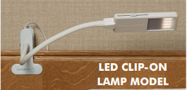 Shabboslite SL-1800W LED Clip-on Gooseneck Lamp, White - Includes: Travel Pouch, USB Cord with 120-240V Adapter - 13.5" x 11" x 11.5" - 120-240V  TRAVELD