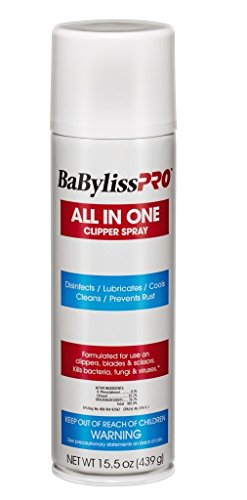BaBylissPRO 15.5 Oz All In One Clipper Spray - Disinfects, Lubricates, Cools, Cleans and Prevents Rust