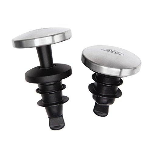 OXO Steel Expanding Leakproof Wine Stopper, (2 Pack)