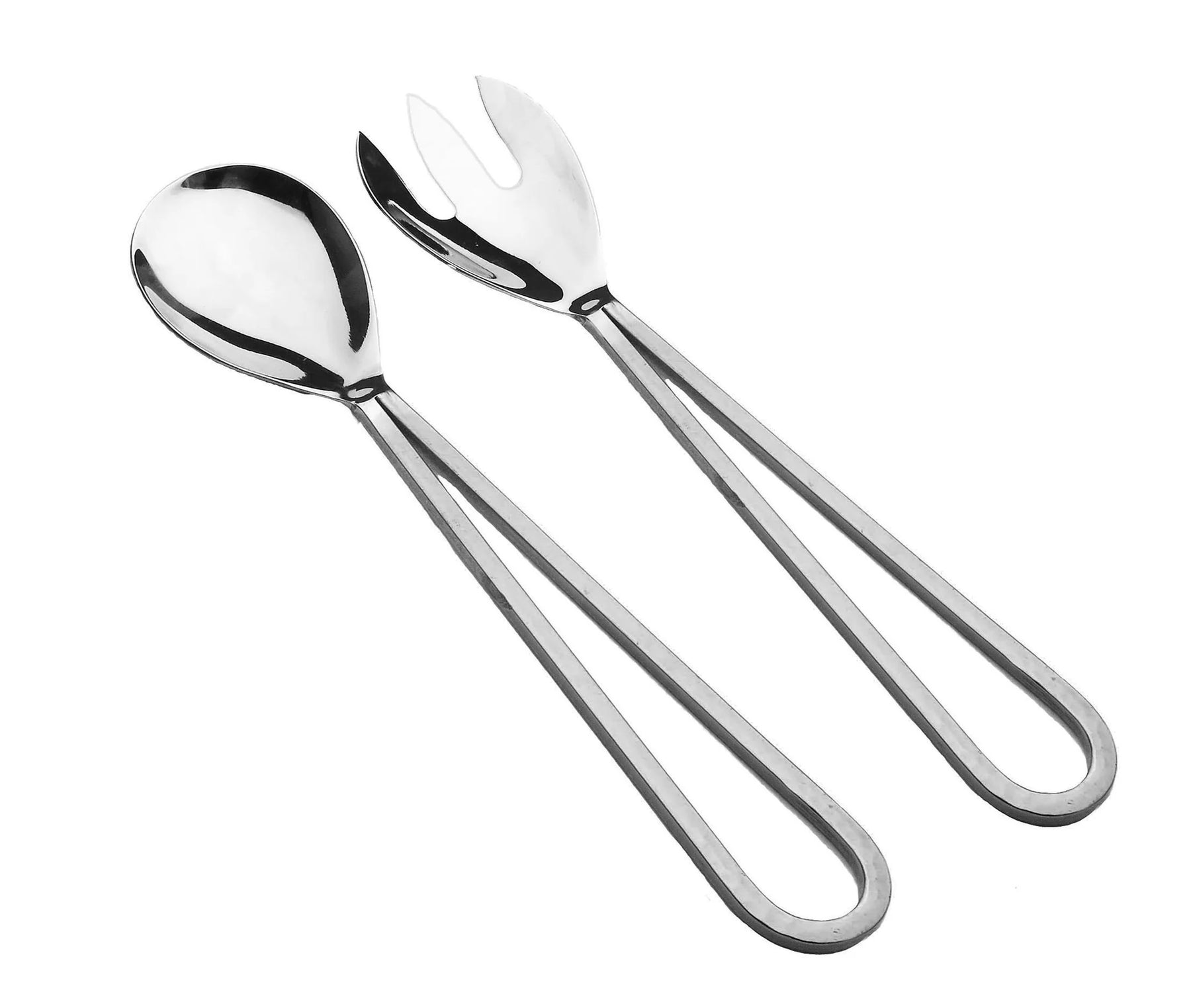 Classic Touch Set of 2 Nickel Salad Servers