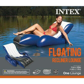 Intex Floating Recliner Inflatable Lounge, 71" X 53"