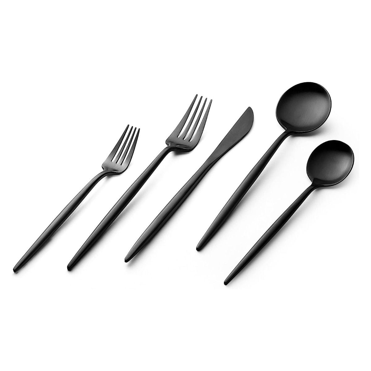 Vikko Dine Vera Brushed Black, 18/10 Flatware, 20 Piece Set, Service For 4