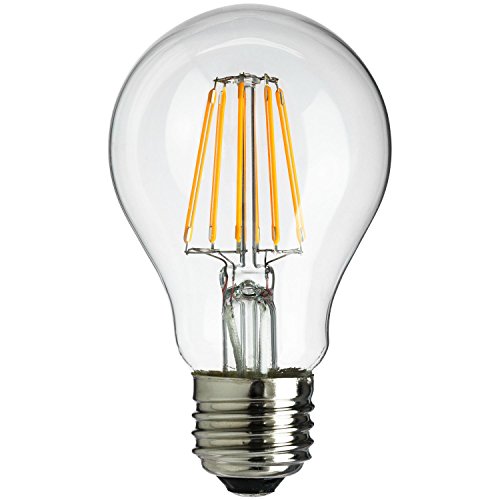 Sunlite LED Filament A-Type, E26 Base, 560 Lumen, Dimmable Light Bulb - Warm White