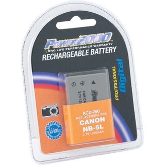 Power2000 ACD-260 Rechargeable Battery for Canon NB5L nb-5l BATTCAM