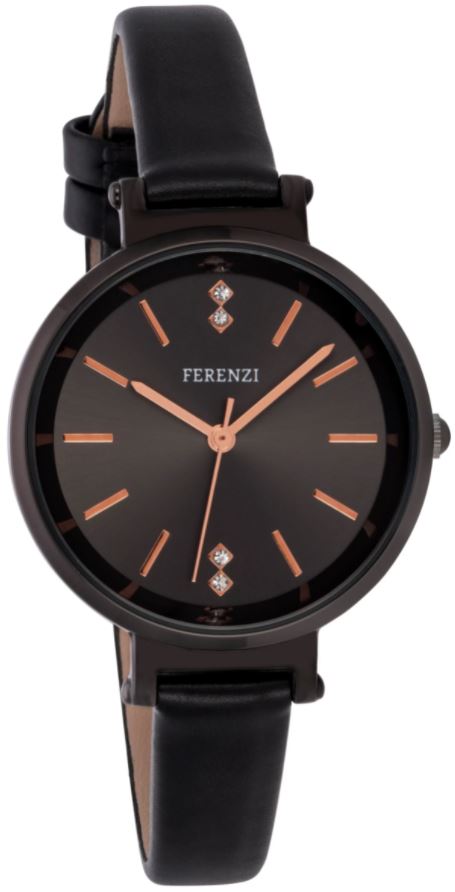 Ferenzi Elegant Minimalist Women's Watch, Black